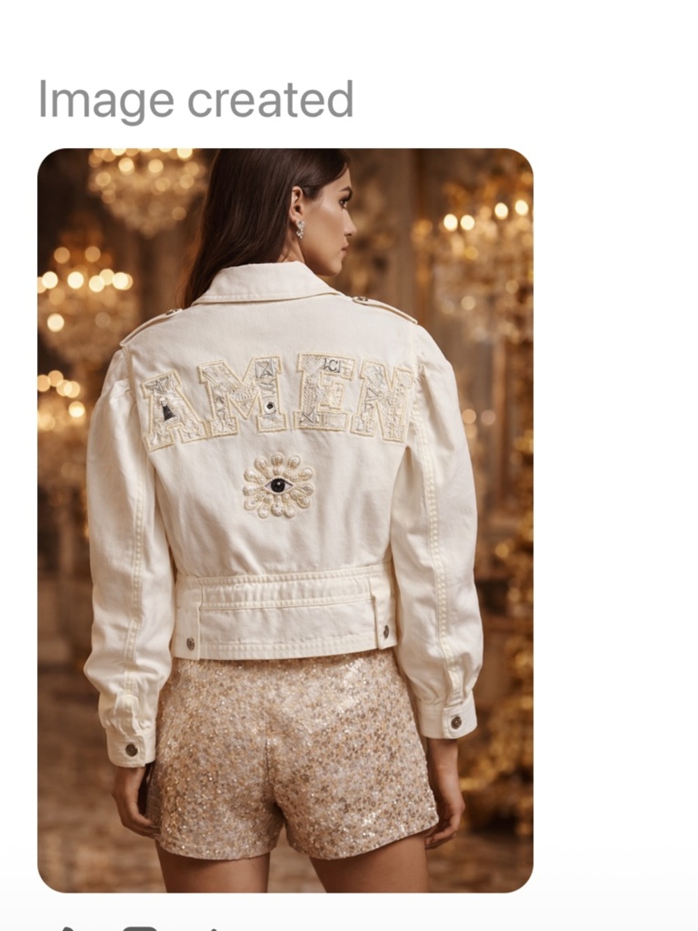 AMEN Embroidered Canvas Ivory Jacket NWT!